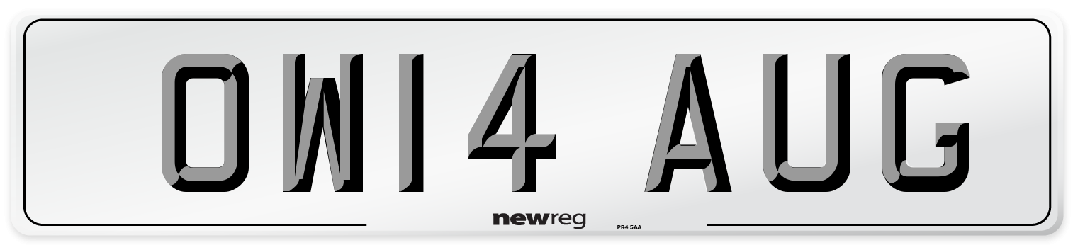 OW14 AUG Number Plate from New Reg